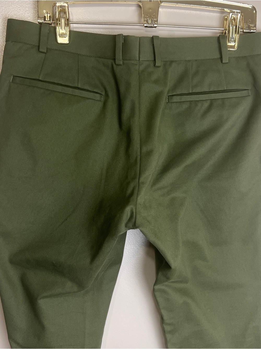 Indochino Pants Mens 34X32 Olive Green Trousers Straight Flat Front Custom, EUC - Picture 5 of 8